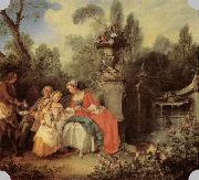 LANCRET, Nicolas Lady and Gentleman with two Girls and a Servant oil on canvas